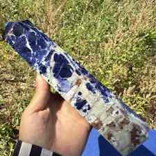 920g Natural blue sodalite Quartz obelisk Crystal gem tower healing decor gift picture
