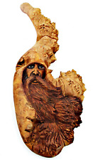 Vintage '03 Sgnd Jack Leslin Large Hand Carved Wood Folk Art Tree Spirit Wizard picture