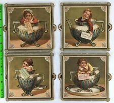 Vintage Lot 1880s Thick Cardboard Little Beauties Girls Cigarettes Advertisement picture