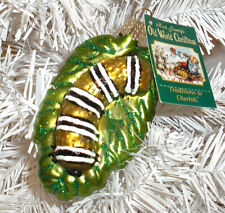 2009 FUZZY CATERPILLAR - OLD WORLD CHRISTMAS BLOWN GLASS ORNAMENT - NEW W/TAG picture