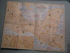 VINTAGE MIDDLE AMERICA ARCHEOLOGICAL MAP BEFORE CORTES National Geographic 1968 picture