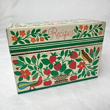 Hallmark Recipe Tin Box Strawberry Americana Owl Birds Flowers Vintage picture
