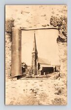 Postcard MA Holyoke Sacred Heart Roman Catholic Church RPPC Birch Bark c1907 B46 picture