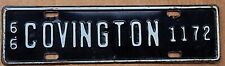 1966 Covington Virginia License Plate Town Tax Tag City Topper # 1172 picture