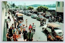 c1950s~Boat Day Traffic~Front Street~Hamilton Bermuda Vintage VTG~Postcard picture