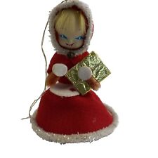 Vintage Chenille Pipecleaner Pixie Girl Christmas Figure 3 1/2