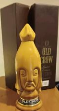 OLD CROW Kentucky Bourbon CHESSMEN Light Pawn 1960's Whiskey Ceramic Decanter  picture