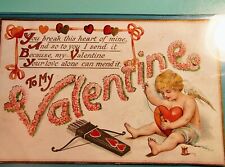 ANTIQUE 1911 VALENTINE POSTCARD ,EMBOSSED.,,GERMANY picture