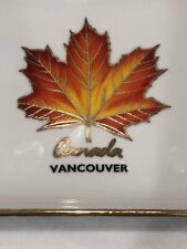 CANADA Vancouver MAPLE LEAF CERAMIC TRAY GOLD EMBELLISHED picture