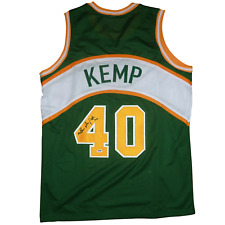 Shawn Kemp Autographed Seattle (Green #40) Custom Jersey - Beckett picture