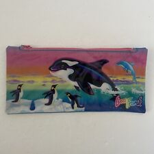 Vintage Lisa Frank Max Splash Whale Dolphin Penguins Pencil Pouch Case RARE picture