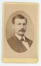 Antique CDV Circa 1870s  Handsome Man With Mustache in Suit & Tie Ives Niles, MI picture