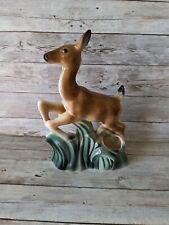 Vintage Leaping Deer Planter Kitsch Double Sided Ceramic Pottery Figure Vase  picture