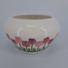 The Violet Pot 1997 Vintage White Ceramic Tulip Design Planter Pot African Viole picture