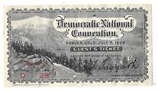 1908 Denver Colorado Democratic National Convention Guest Ticket picture