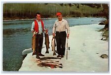 Tacoma Washington WA Postcard Steelhead Fishing In Chilcotin Or Thompson 1960 picture