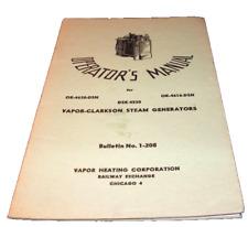 1948 VAPOR-CLARKSON STEAM GENERATOR MANUAL  picture