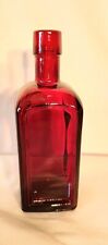 Vtg Wheaton Glass Co. Millville NJ Ruby Red Square Sided Glass Bottle 5.5