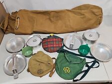 Boy & Girl Scouts of America Vintage Mess Kits w/ Bags + Canteen & NY Duffel Bag picture