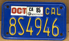 RARE 1970s-80s DMV CLEAR CALIFORNIA MOTORCYCLE LICENSE PLATE (8S4946) picture