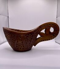 Vintage Wooden Romanian Shepards Cup/Wedding Cup Hand Carved. Folk Art picture