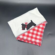 Vintage Tablecloth Scottie Dogs Red Gingham Handkerchief Handmade Kitsch Small picture