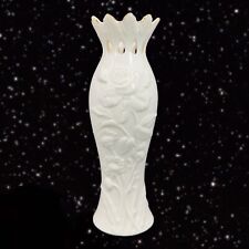 Vintage Lenox Large Embossed Porcelain Vase For Breast Cancer Ceramic White 8”T picture