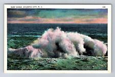 Atlantic City NJ-New Jersey, Scenic View Of Surf Scene, Vintage Postcard picture