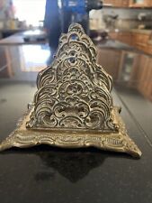 Vintage Brass Ornate Decorative Napkin or Letter Holder picture
