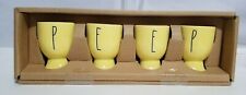 Rae Dunn Magenta Artisan Collection PEEP Egg Cups Set of 4 Yellow 2020 NEW picture
