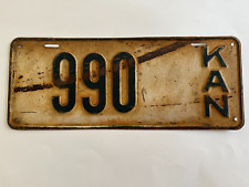 1918 Kansas License Plate Undated Low Number 3 Digit RARE All Original Paint picture