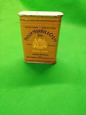 1  X VINTAGE ADVERTISING EMPTY PHILIP MORRIS  VERTICAL POCKET TOBACCO TIN     picture