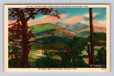 Gatlinburg TN- Tennessee, Mount Leconte From Across River, Vintage Postcard picture