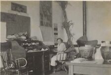 1910s Photo Of Woman Sitting at Desk Vintage Interior Snapshot picture
