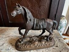 Antique Vintage Metal Horse Statue Cast Spelter Arabian Horse Figurine 8.5