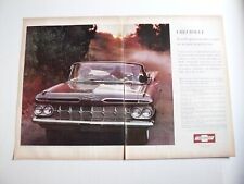 1959 Chevrolet Impala Convertible 2-page Vintage Print Ad picture