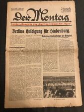 Vintage Antique October 3,1927 Der Montag Berlin Newspaper Cover and Inside Cove picture