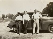 Vintage 1940s Dapper Young Men  by Ford Coupe Automobile picture