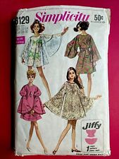 Vtg 60's Simplicity 8129 ANGEL SLEEVES BOHO DRESS Sewing Pattern Sz 12 14 *Read picture