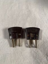 Vintage pair of 2 prong Brown Lamp EZ Wire Electric Plug Ends c1950s picture