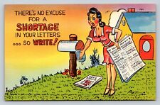 Woman Upset About Not Getting Letters, Demands Them To Write VINTAGE Postcard picture