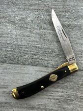 VTG Schrade Cope USA Copenhagen Folding Locking Pocket Knife Brass 4” Clip Point picture