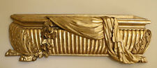 MAGNIFICENT 19C FRENCH WOODEN HAND CARVED  GOLD LEAF DECORATION WALL PLAQUE picture