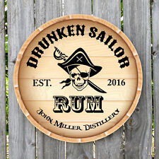 PERSONALIZED DRUNKEN SAILOR PIRATE ROUND METAL SIGN picture
