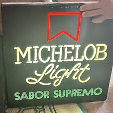 Michelob Light Sabor Supremo beer sign neon wall light bar vintage 18” X 18” X 5 picture