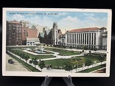 Sunken Gardens and Public Library, St. Louis, Mo. - ANTIQUE POSTCARD, unused picture