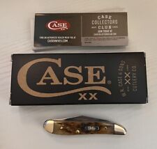 Case XX Peanut Amber Jig Bone Pocket Knife 6220 Stainless Steel Brand New picture