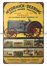 1931 INTERNATIONAL HARVESTER MCCORMICK DEERING FARMALL TRACTOR tin sign picture