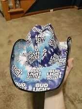 Bud Light Seltzer Cowboy Hat Cardboard Blue Cowgirl Hat Beer Rodeo picture