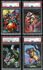 1992 Marvel Masterpiece 4 Count Cards #14, 83, 94, 5- D All PSA Graded ~(PL) picture
